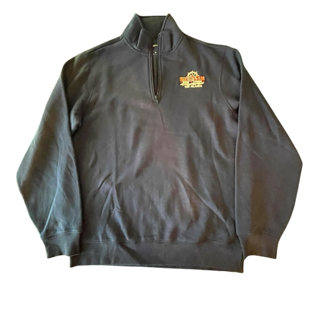 🛳️⚓️NEW Men's Medium Navy Quarter-Zip Sweatshirt Thousand Islands Uncle Sam Tour